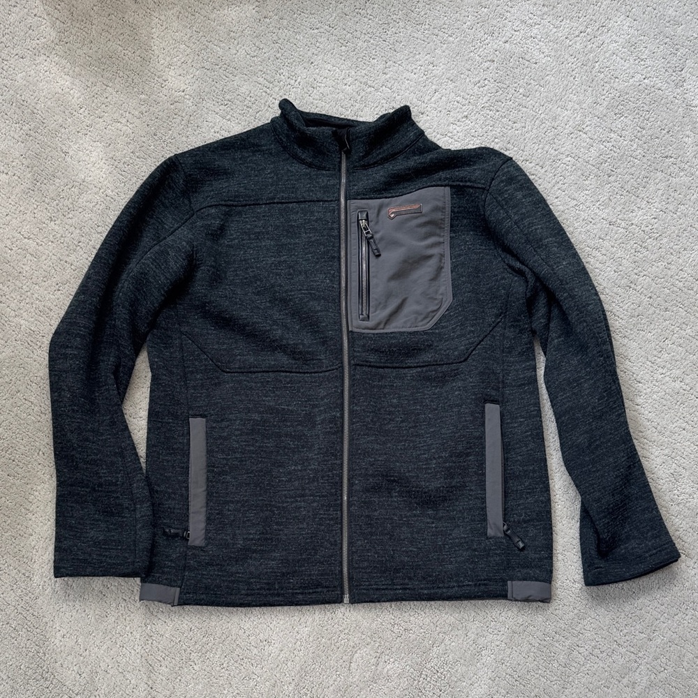 Obermeyer Gray and Black Jacket with Leather Detail